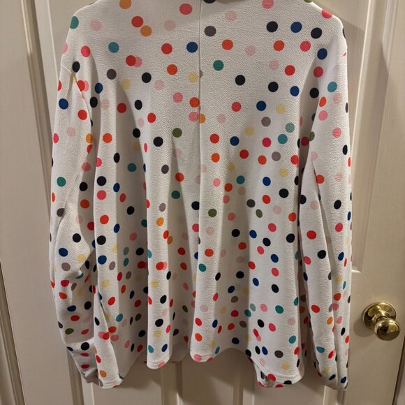 Shein Plus Polka Dot Multicolored Print Women's Blazer Jacket ~ 2XL(16) - Picture 8 of 8